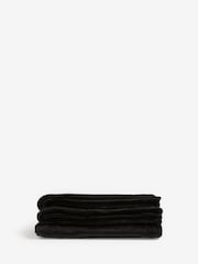 Black Plush Fleece Throw - Image 5 of 5