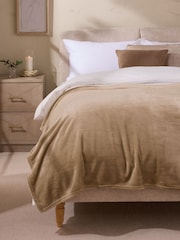 Mink Brown Plush Fleece Throw - Image 1 of 4
