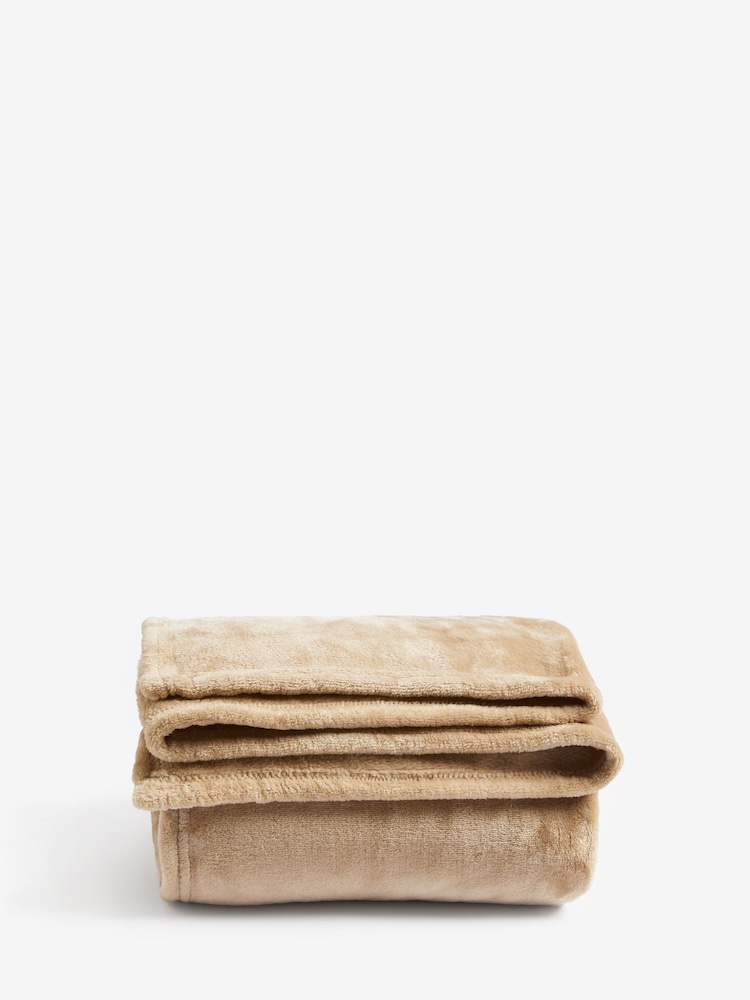 Mink Brown Plush Fleece Throw - Image 5 of 5 Mink Brown Plush Fleece Throw - Image 5 of 5