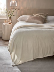 Ivory Plush Fleece Throw - Image 1 of 4