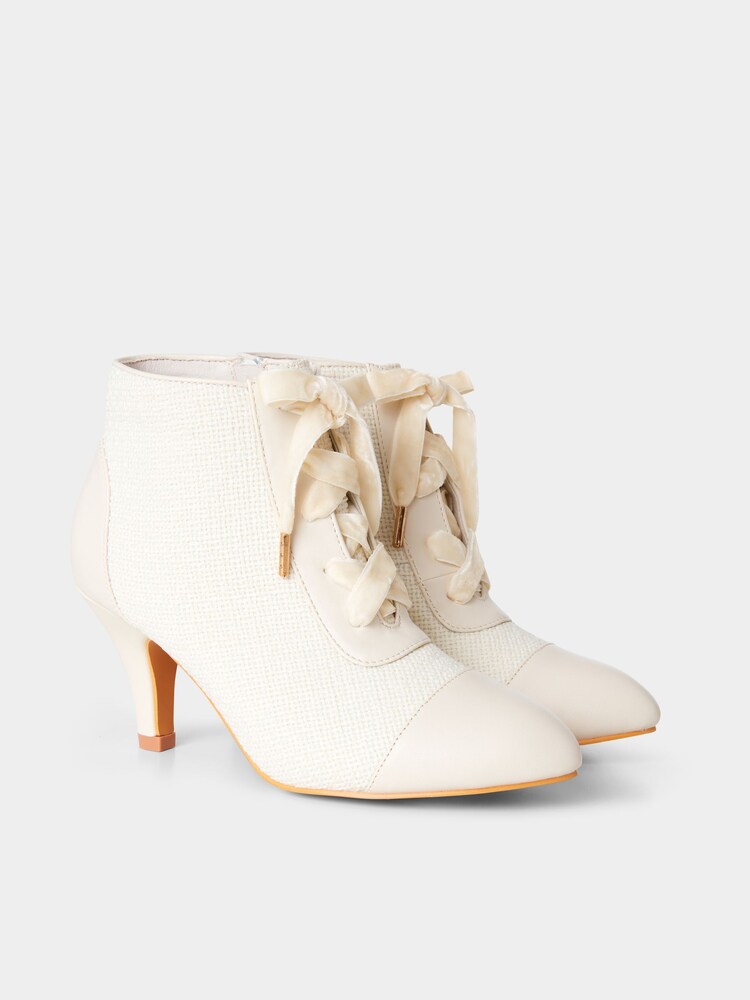 Joe Browns Brown Vintage Tweed Heeled Boots - Image 1 of 5