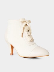 Joe Browns Brown Vintage Tweed Heeled Boots - Image 3 of 5