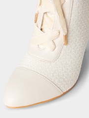 Joe Browns Brown Vintage Tweed Heeled Boots - Image 4 of 5