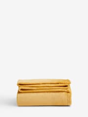 Ochre Yellow Plush Fleece Throw - Image 4 of 4