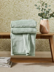 Sage Green Plush Fleece Throw - Image 2 of 8