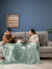 Sage Green Plush Fleece Throw - Image 4 of 8