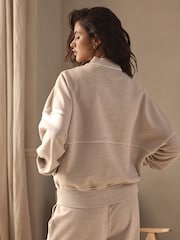 بيج فاتح شاحب - Lounge 100% Cotton Bomber Jacket - صورة 4 من 9