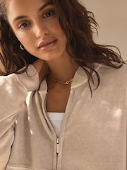 بيج فاتح شاحب - Lounge 100% Cotton Bomber Jacket - صورة 6 من 9