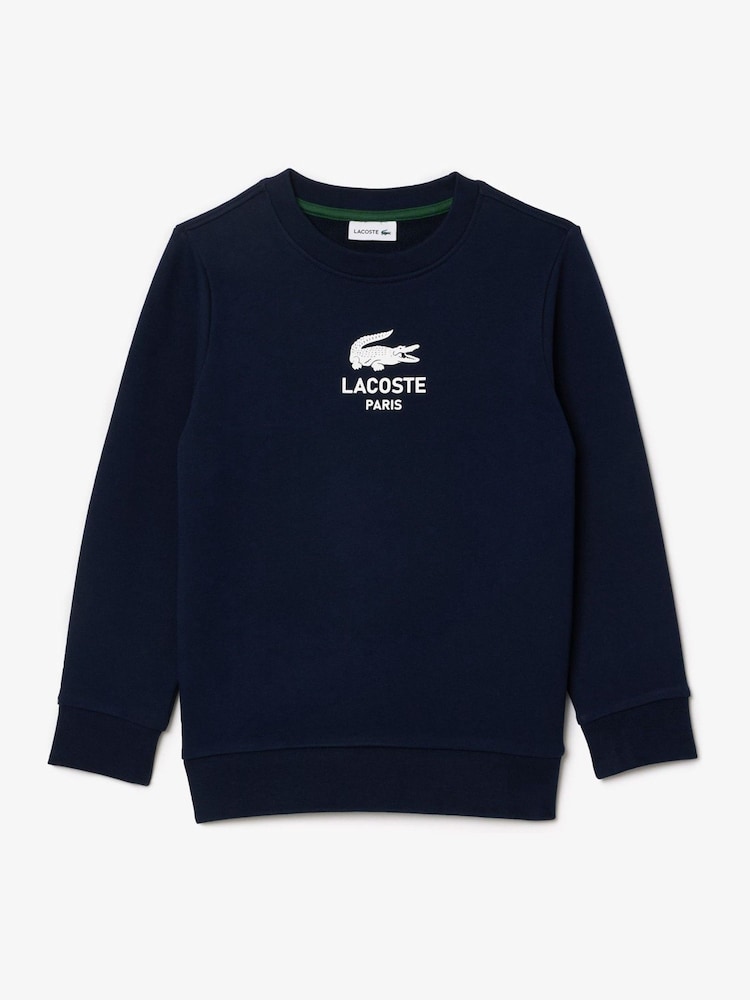 Lacoste 100% Cotton Navy Sweatshirt - Image 1 of 6 Lacoste 100% Cotton Navy Sweatshirt - Image 1 of 6