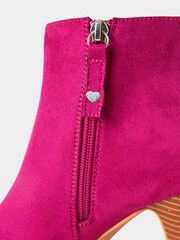 Joe Browns Pink Hot Pink Heeled Ankle Boots - Image 4 of 5