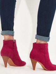 Joe Browns Pink Hot Pink Heeled Ankle Boots - Image 5 of 5