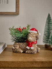 Künstlicher Blumentopf „Hamish“ mit Weihnachtsmotiv - Bild 1 von 1