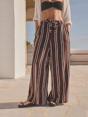 Chocolate Brown Wide Leg Trousers - Image 3 of 7