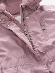 Pink Shower Resistant Faux Fur Trim Snowsuit (3mths-7yrs) - Image 11 of 12