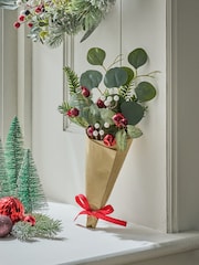 Red Berry and Eucalyptus Artificial Foliage Christmas Bouquet - Image 1 of 4