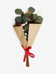 Red Berry and Eucalyptus Artificial Foliage Christmas Bouquet - Image 3 of 4