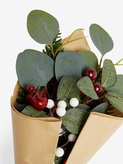 Red Berry and Eucalyptus Artificial Foliage Christmas Bouquet - Image 4 of 4