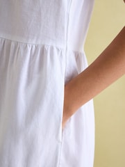 Joules Ophelia White Sleeveless Tiered Dress - Image 5 of 6