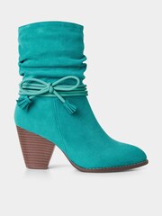 Joe Browns Green Teal Tassel Bow Ankle Boots - Image 2 of 5