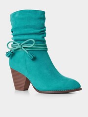 Joe Browns Green Teal Tassel Bow Ankle Boots - Image 3 of 5