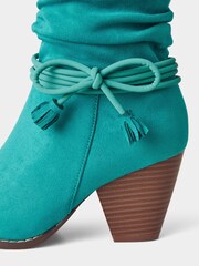 Joe Browns Green Teal Tassel Bow Ankle Boots - Image 4 of 5