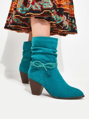 Joe Browns Green Teal Tassel Bow Ankle Boots - Image 5 of 5