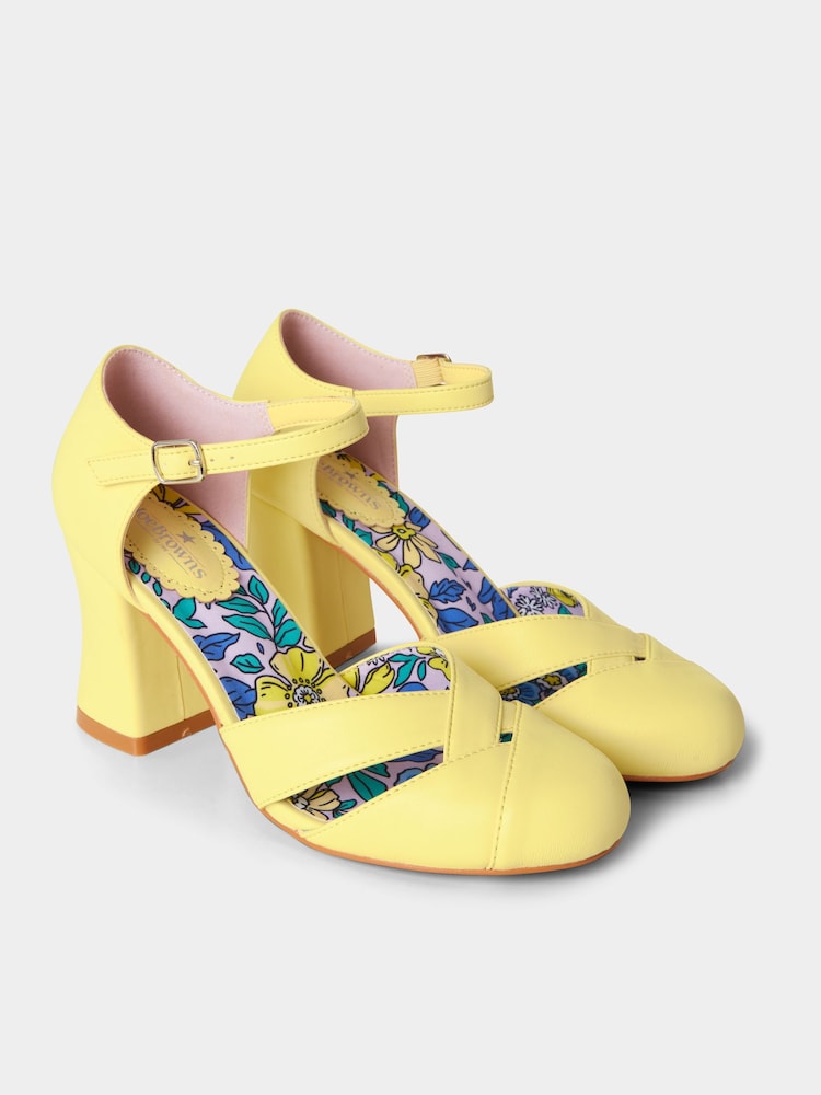 Joe Browns Yellow Summery Vintage Heeled Shoes - Image 1 of 5