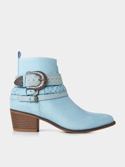 Joe Browns Blue Soft Slouchy Western Ankle Boots - Image 4 of 6