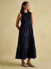 Joules Ophelia Navy Sleeveless Tiered Dress - Image 1 of 6