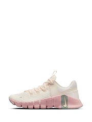 Nike White Chrome Free Metcon 5 Training Trainers - Image 7 of 13