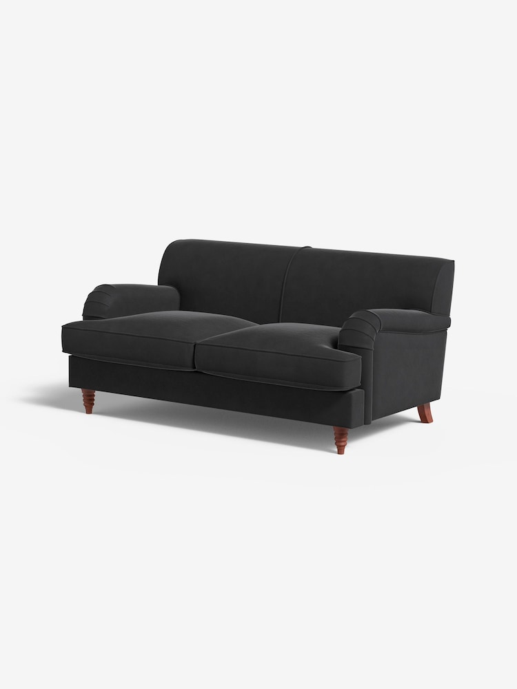 MADE.COM Matt Velvet Charcoal Grey Orson 2 Seater Sofa - Image 1 of 3