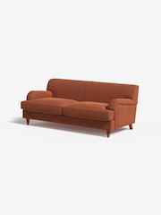 MADE.COM Matt Velvet Burnt Orange Orson 3 Seater Sofa - Image 1 of 3