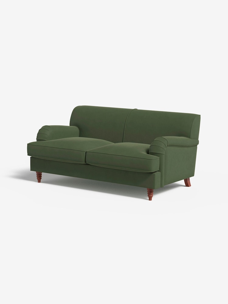 MADE.COM Matt Velvet Grass Green Orson 2 Seater Sofa - Image 1 of 3