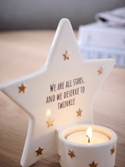 White Sentiment Tea Light Candle Holder - Image 3 of 5