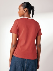 Red / White Tennis Graphic Essential Pure 100% Cotton Short Sleeve Crew Neck T-Shirt - Image 3 of 5