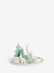 White Stag Plate Christmas Tea Light Candle Holder - Image 4 of 6