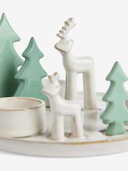 White Stag Plate Christmas Tea Light Candle Holder - Image 6 of 6