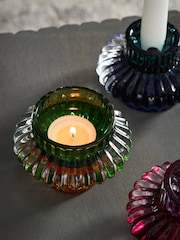 Set of 3 Multicolour Glass Candle Holders - Image 5 of 6