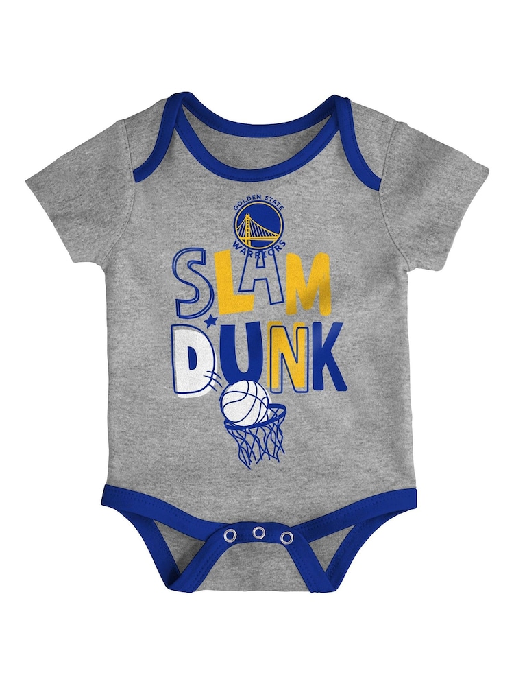 NBA Golden State Warriors Slam Dunk 3pc 100% Cotton Bodysuit Newborn - Image 2 of 4
