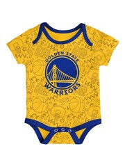 NBA Golden State Warriors Slam Dunk 3pc 100% Cotton Bodysuit Newborn - Image 3 of 4