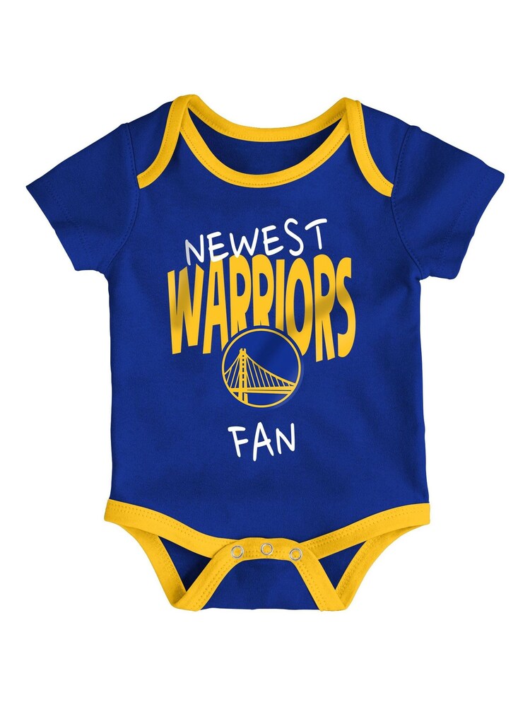NBA Golden State Warriors Slam Dunk 3pc 100% Cotton Bodysuit Newborn - Image 4 of 4 NBA Golden State Warriors Slam Dunk 3pc 100% Cotton Bodysuit Newborn - Image 4 of 4