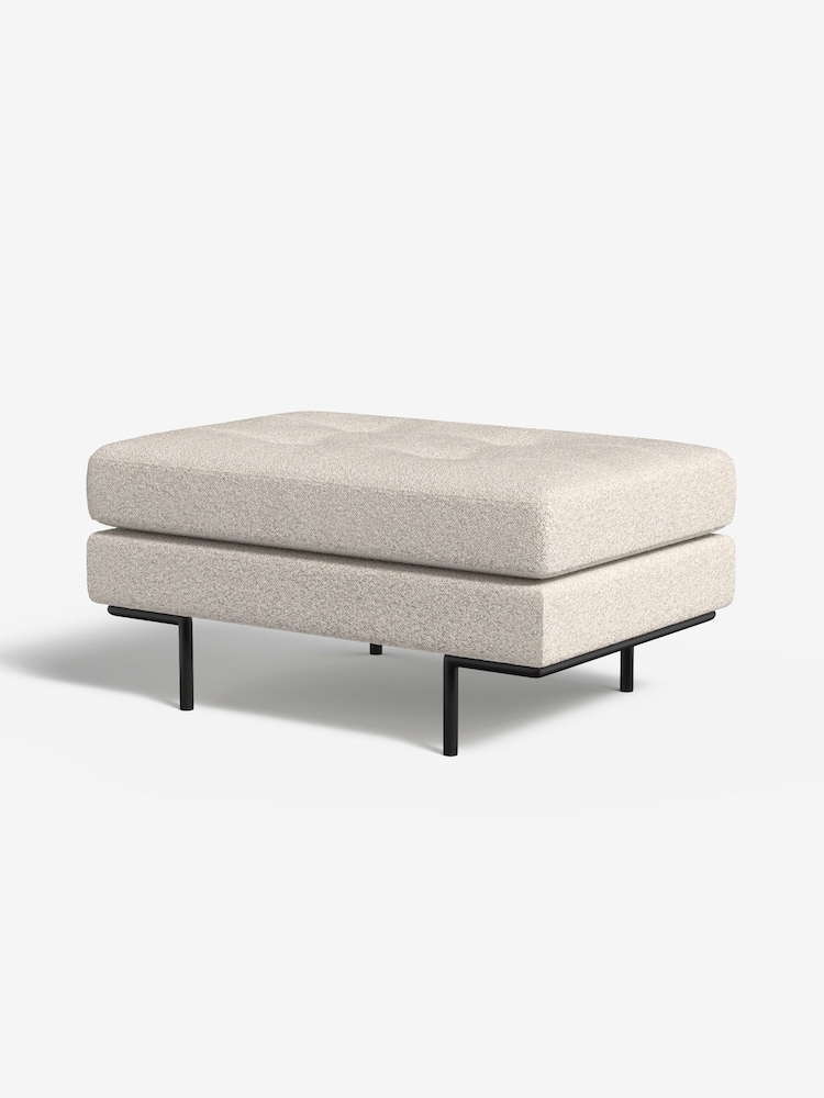 MADE.COM Pax Boucle Off White Harlow Footstool - Image 1 of 3