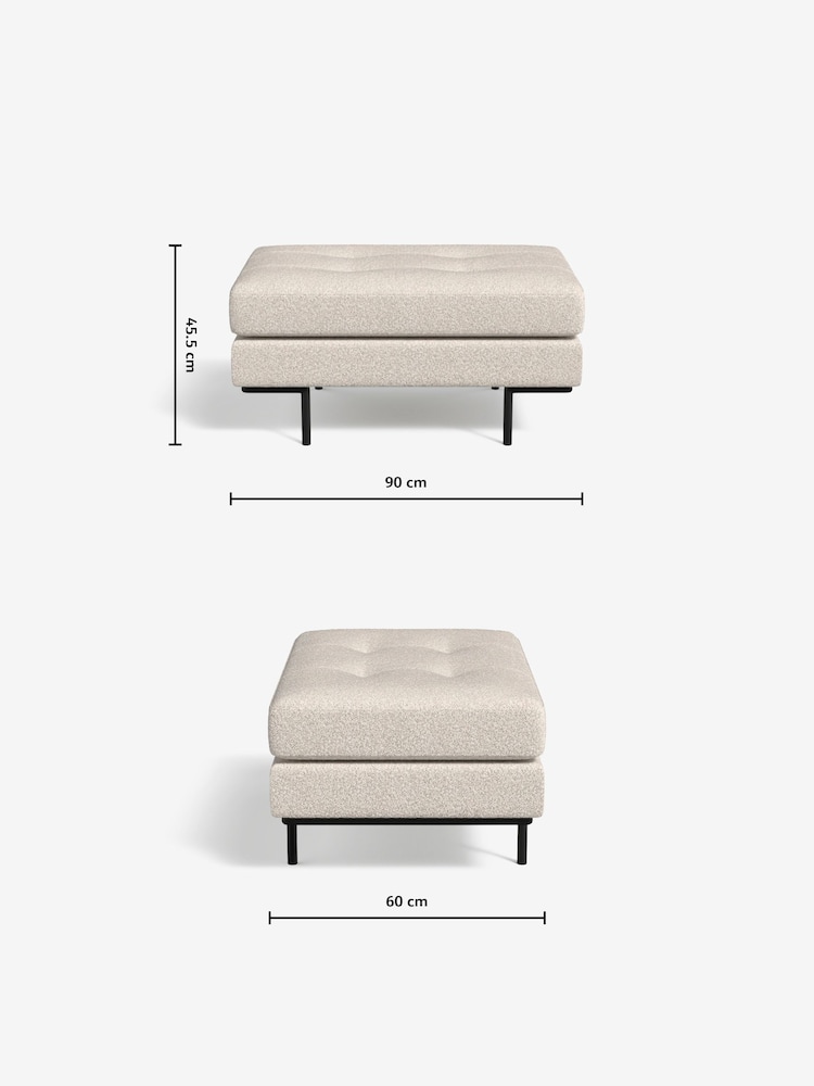 MADE.COM Pax Boucle Off White Harlow Footstool - Image 3 of 3
