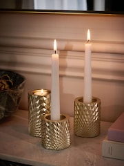 Set of 3 Gold Hex Tiered Tea Light Candle Holders - Image 4 of 10