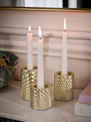 Set of 3 Gold Hex Tiered Tea Light Candle Holders - Image 5 of 10
