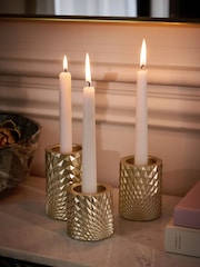 Set of 3 Gold Hex Tiered Tea Light Candle Holders - Image 6 of 10