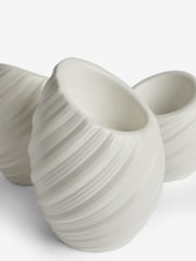 Set of 3 White Pleat Tea Light Candle Holders - Image 5 of 5
