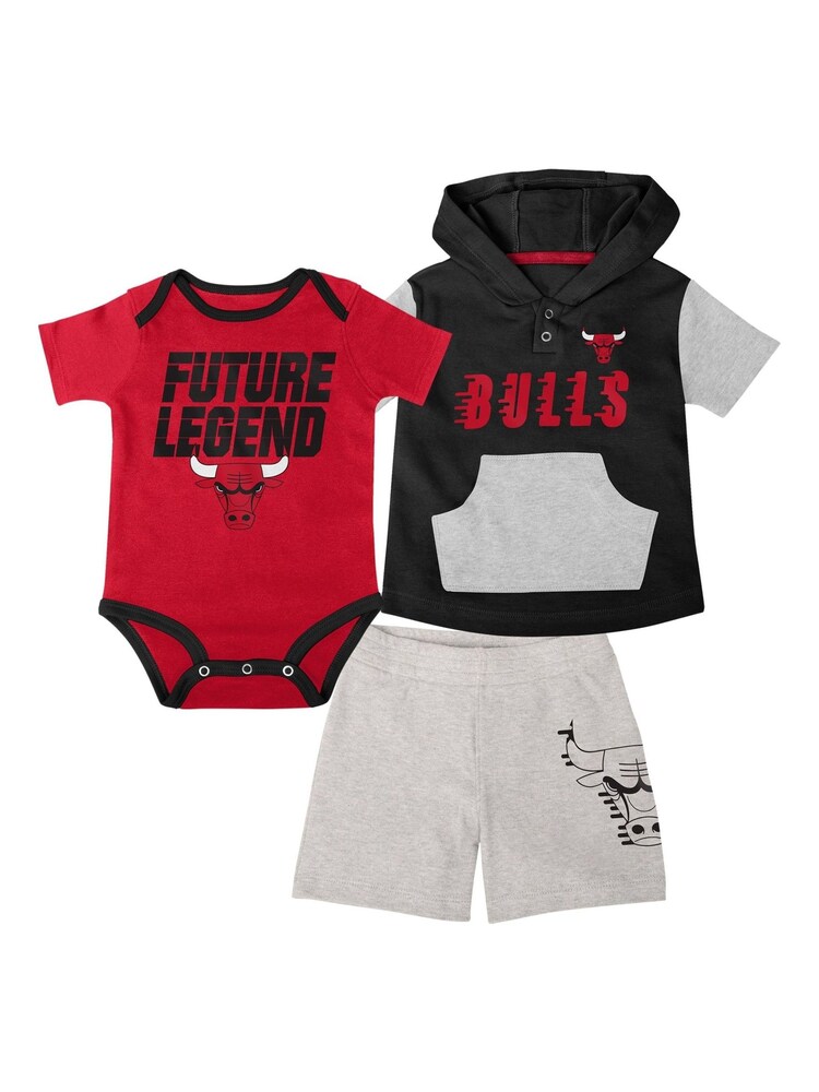 Fanatics Newborn 100% Cotton NBA Chicago Bulls Bank Shot Creeper Black Short & T-Shirt Set - Image 1 of 5