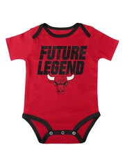 Fanatics Newborn 100% Cotton NBA Chicago Bulls Bank Shot Creeper Black Short & T-Shirt Set - Image 2 of 5