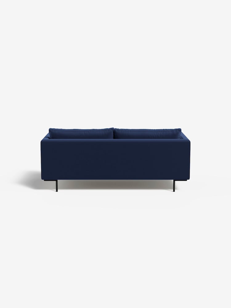 MADE.COM Matt Velvet Navy Blue Harlow 2 Seater Sofa - Image 2 of 4